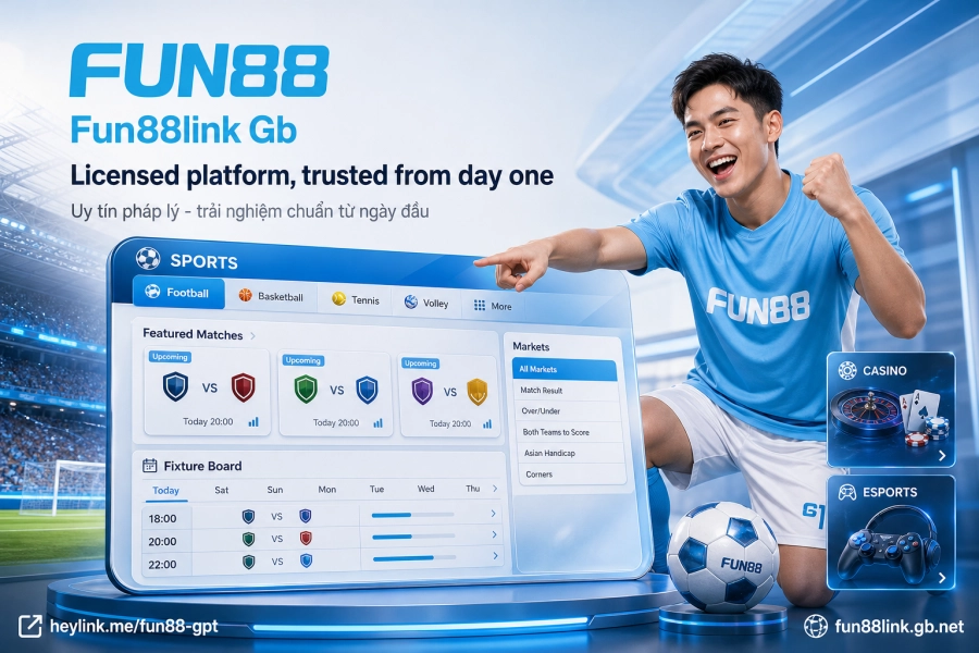 Fun88link Gb giới thiệu nền tảng cá cược uy tín giấy phép PAGCOR Isle of Man