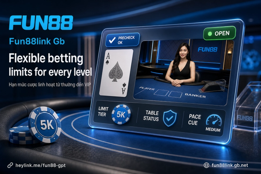 hạn mức cược bàn thường và VIP live casino Fun88 theo tầng