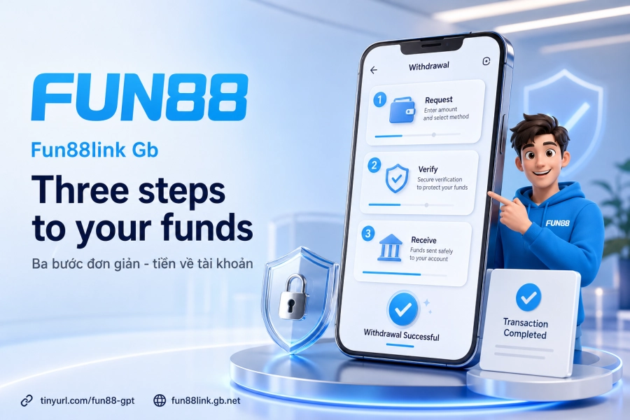 Giao diện form rút tiền Fun88 yêu cầu điền tên ngân hàng, họ tên, số tài khoản, tỉnh