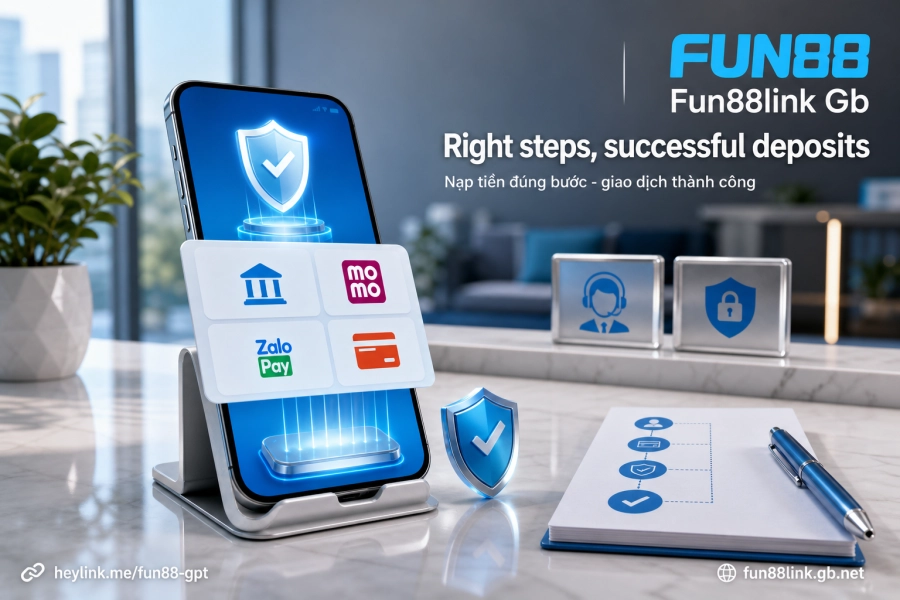 Hướng dẫn nạp tiền Fun88 bốn phương thức thanh toán 2026