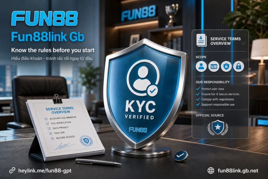 Điều khoản tài khoản Fun88 tuổi tối thiểu và xác minh KYC