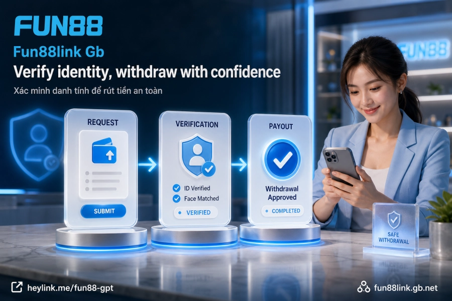 Quy trình xác minh KYC Fun88 CMND CCCD hộ chiếu rút tiền