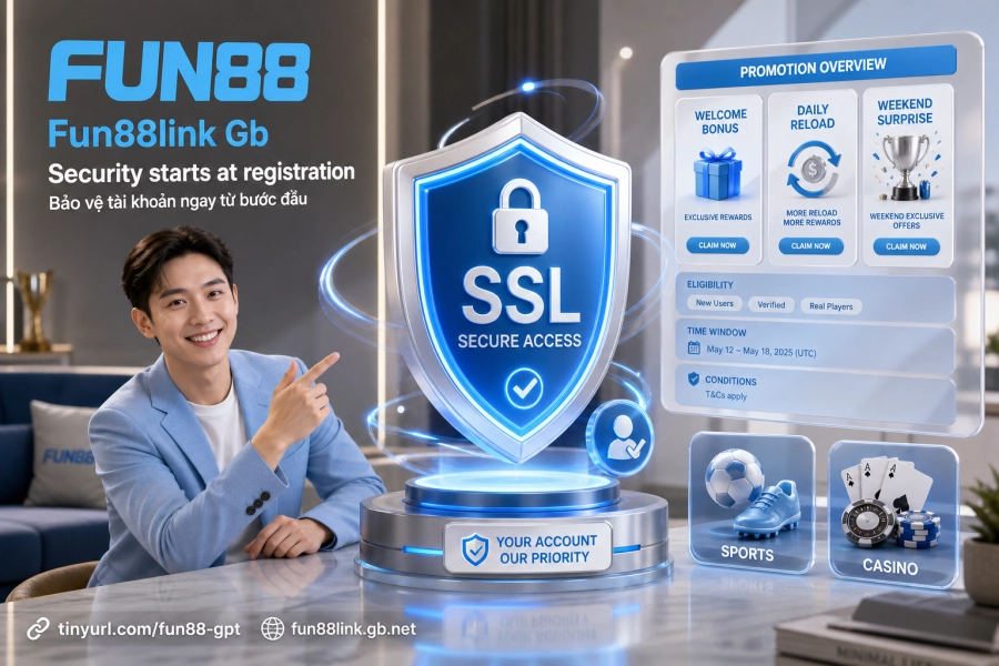 chính sách bảo mật tài khoản Fun88 công nghệ SSL quyền lợi thành viên
